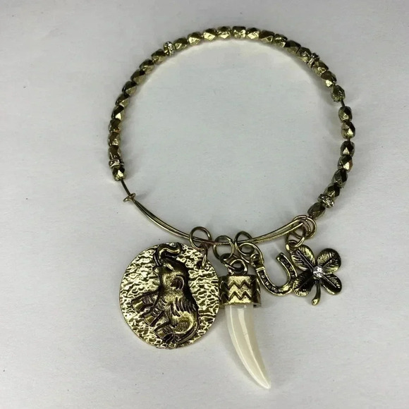 💚Fame accessories - vintage tone brass charm bracelet - adjustable OS fits most - Picture 3 of 3